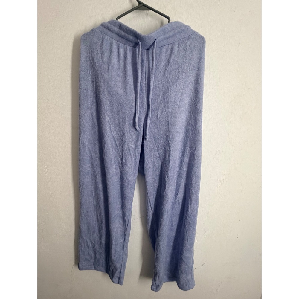 Olive + Oak Blue Marled Knit Lounge Pants Wide Leg Drawstring 1X LF4H60302XB
